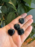 Zwarte Obsidiaan Hartjes Hangertje