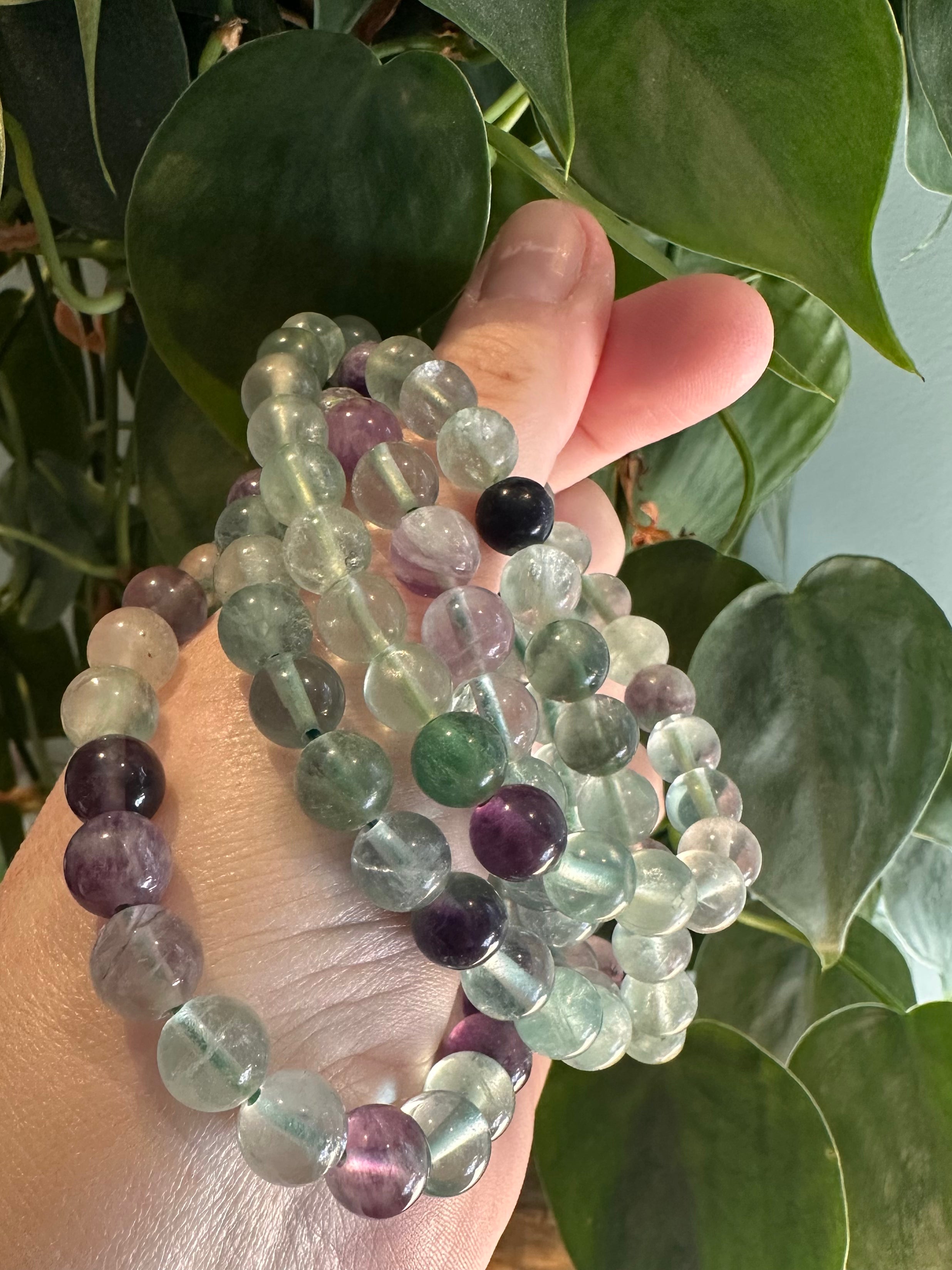 Fluoriet Armband 8mm Groen/paars