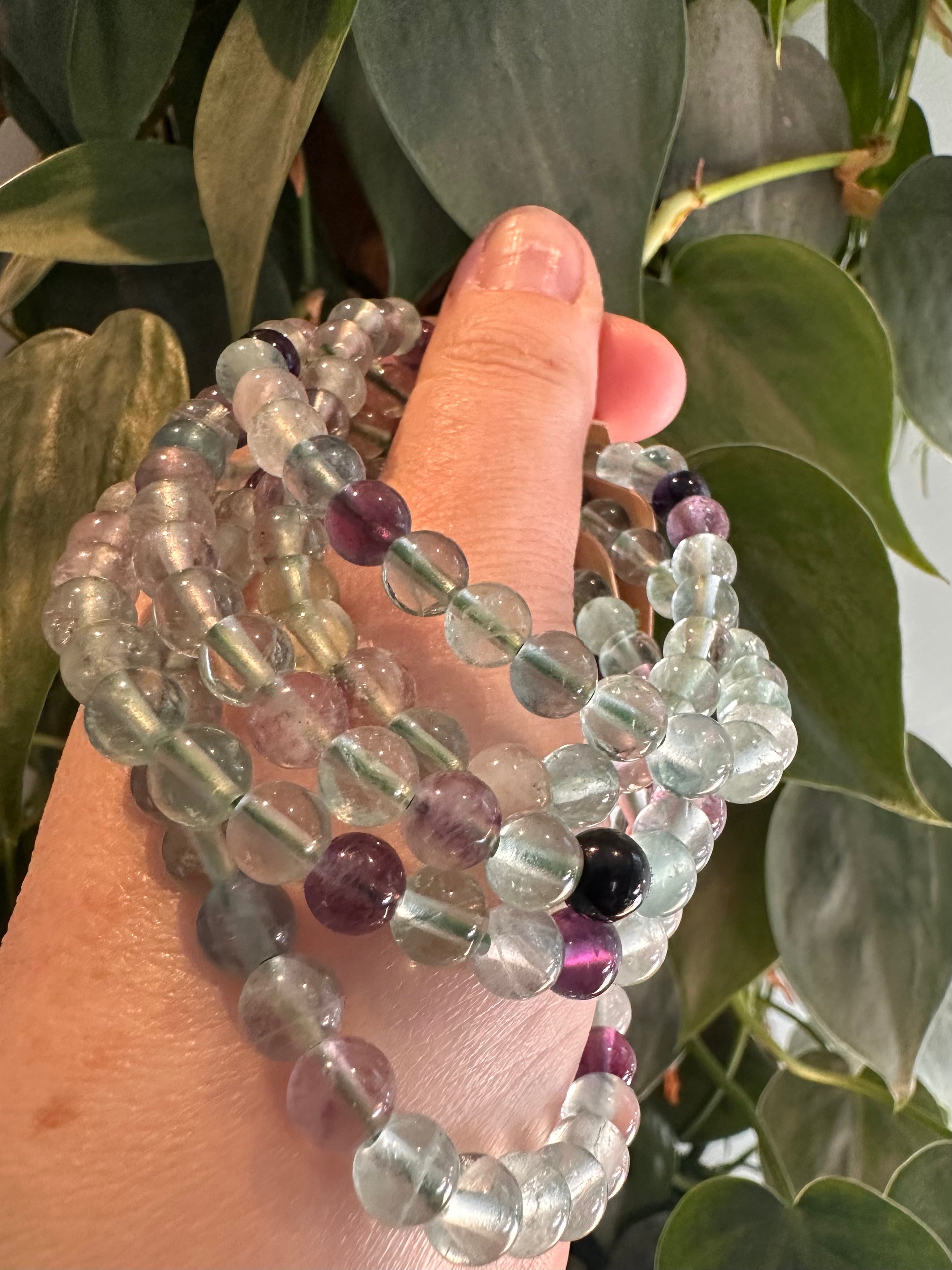 Fluoriet Armband 6mm Groen/paars