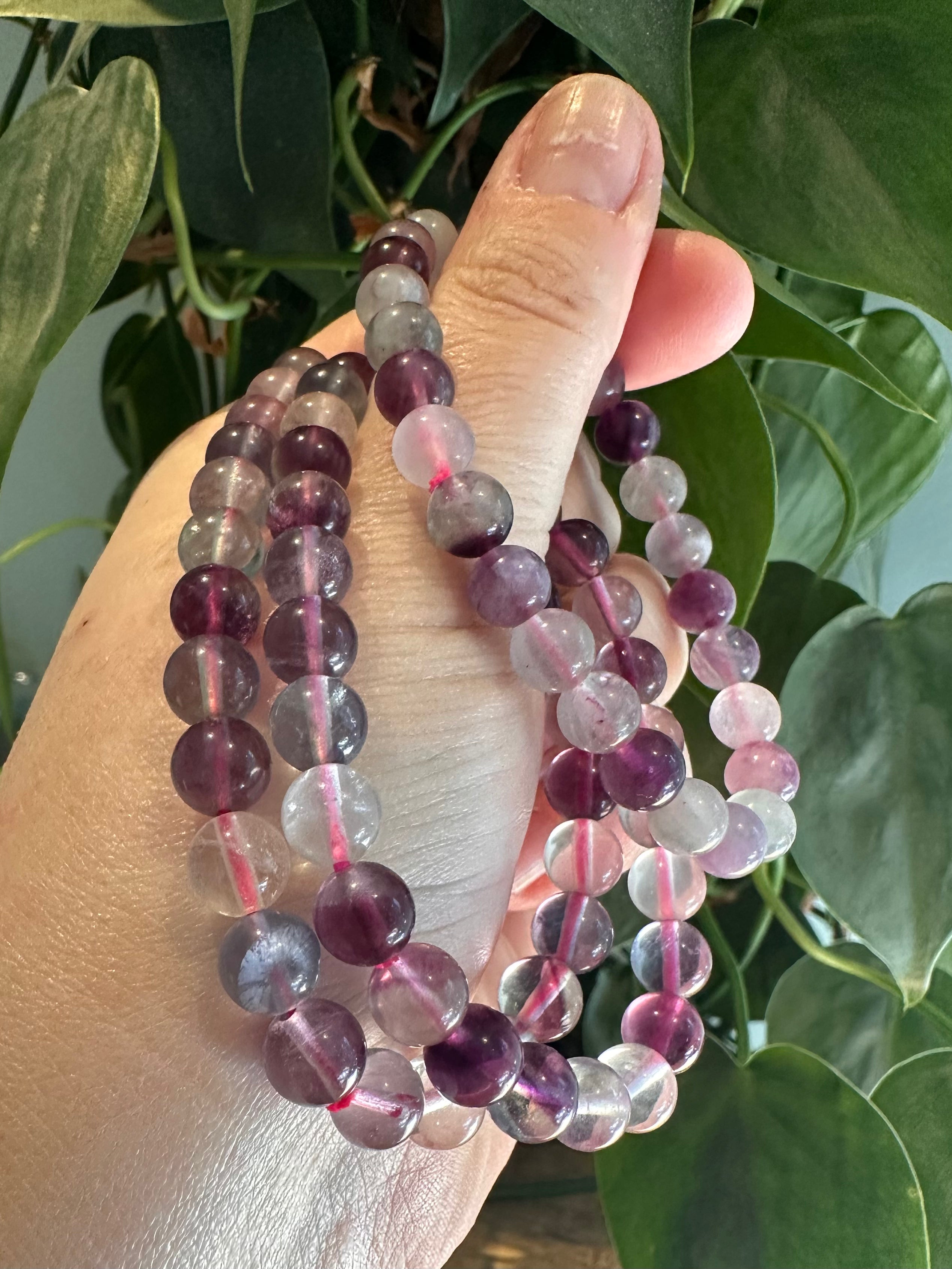 Fluoriet Armband 8mm Paars/groen