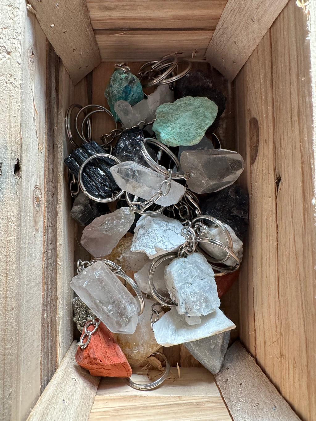 Ruwe Edelstenen Sleutelhanger