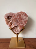 Roze Amethist Hart op Standaard #32