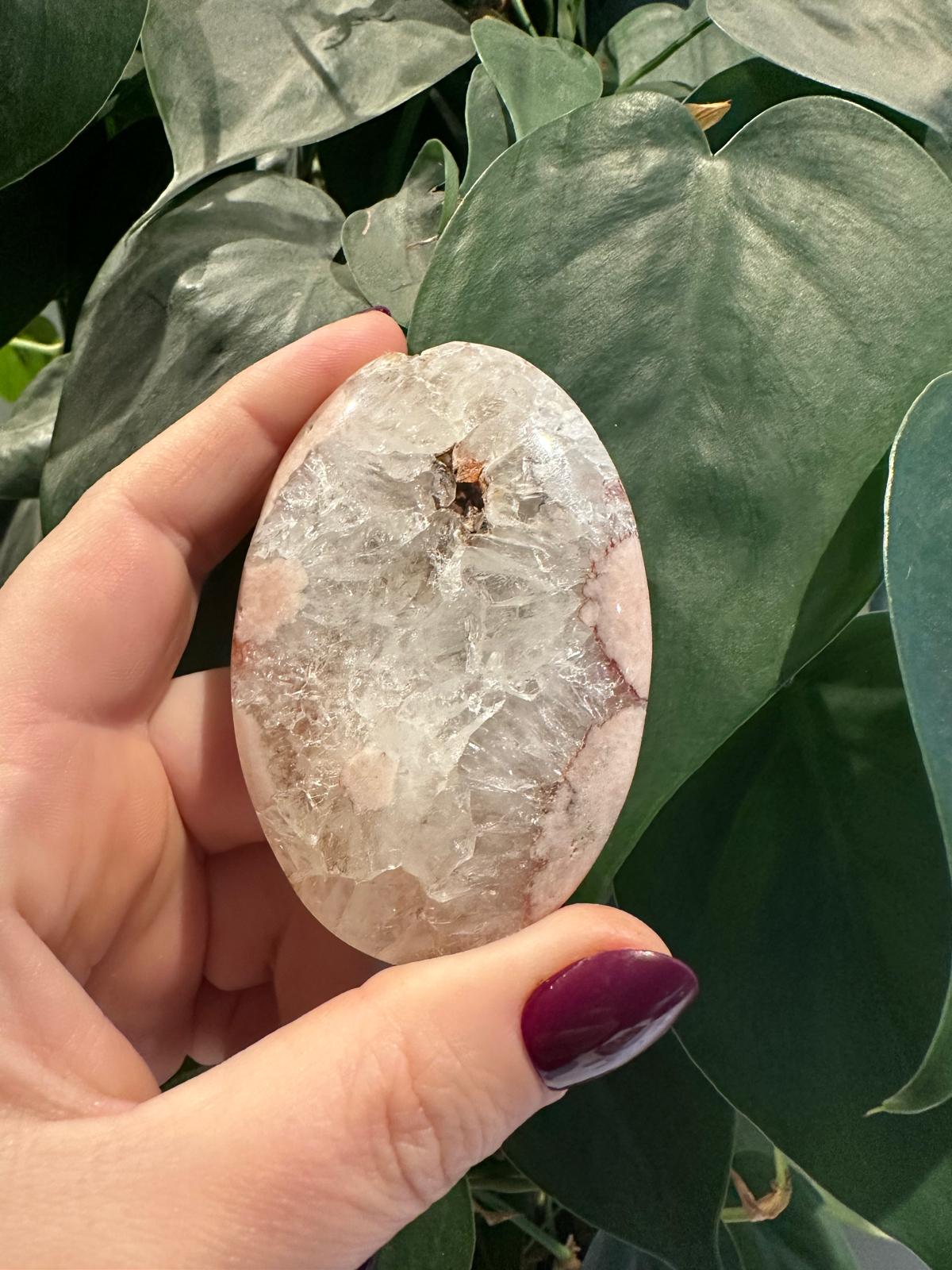 Roze amethist Palm steen #L