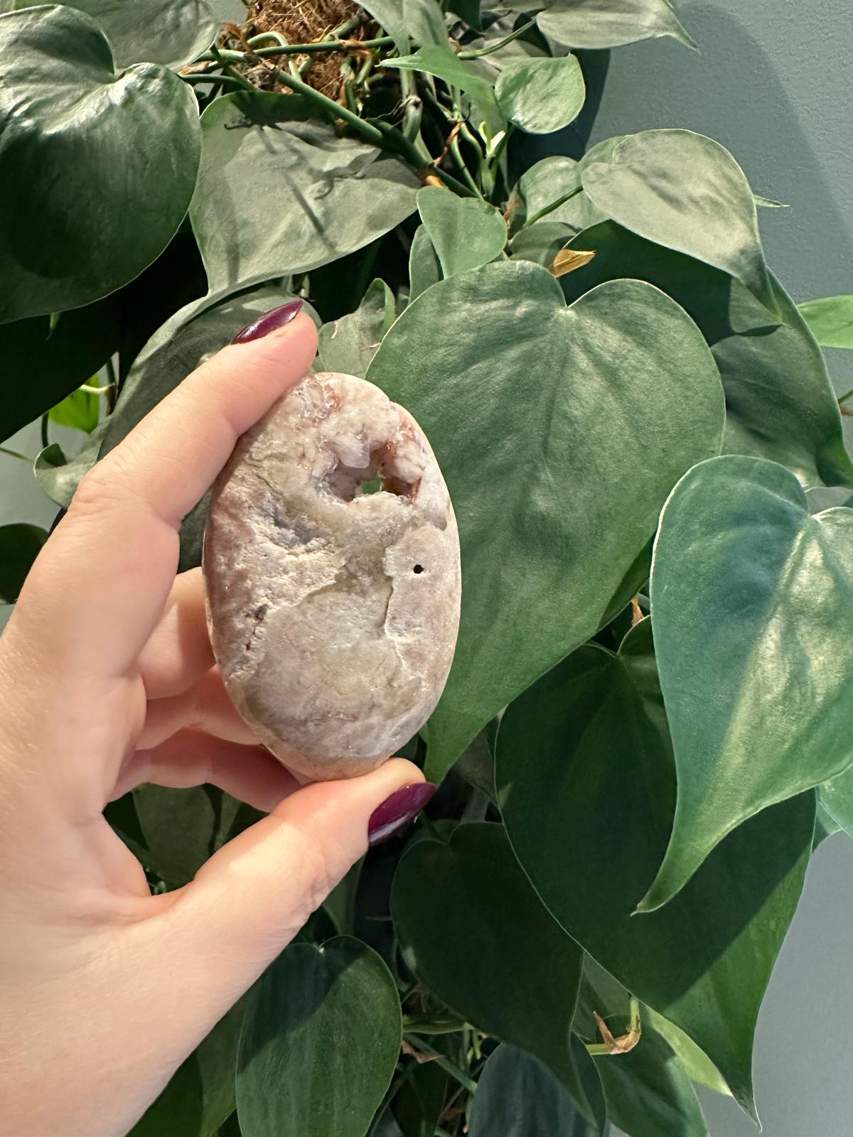 Roze amethist Palm steen #L