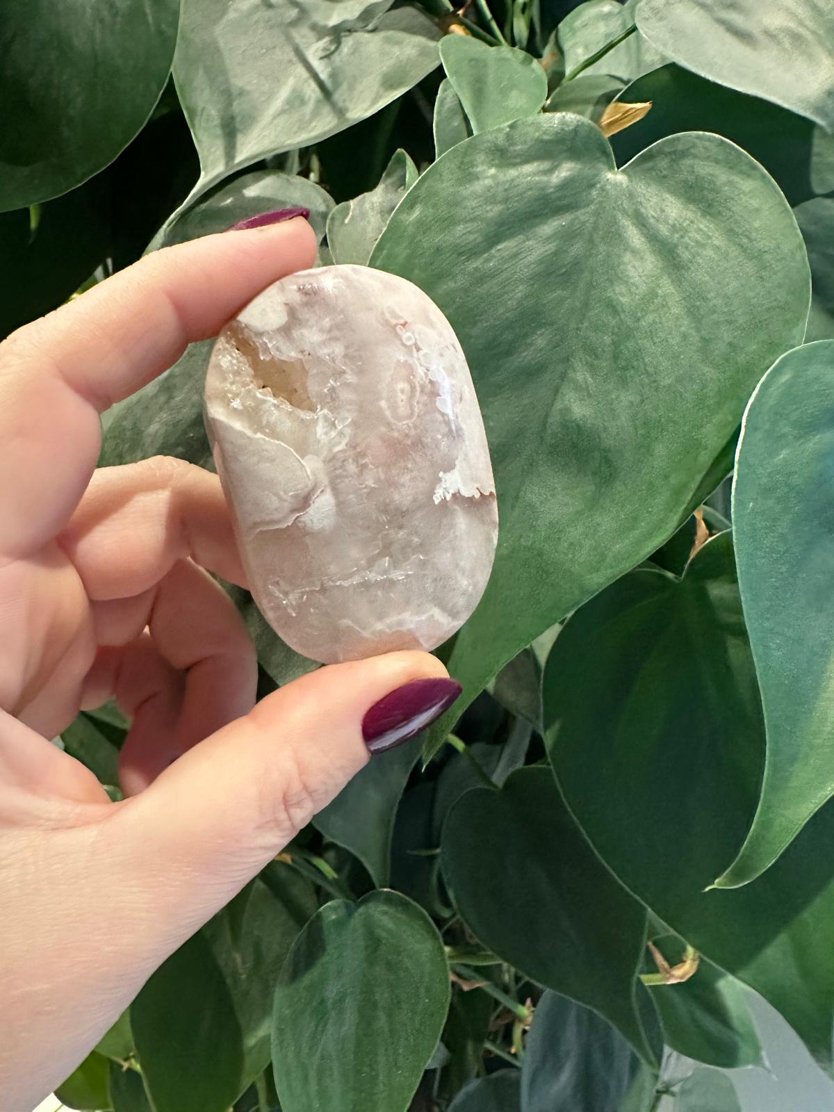 Roze amethist Palm steen #L