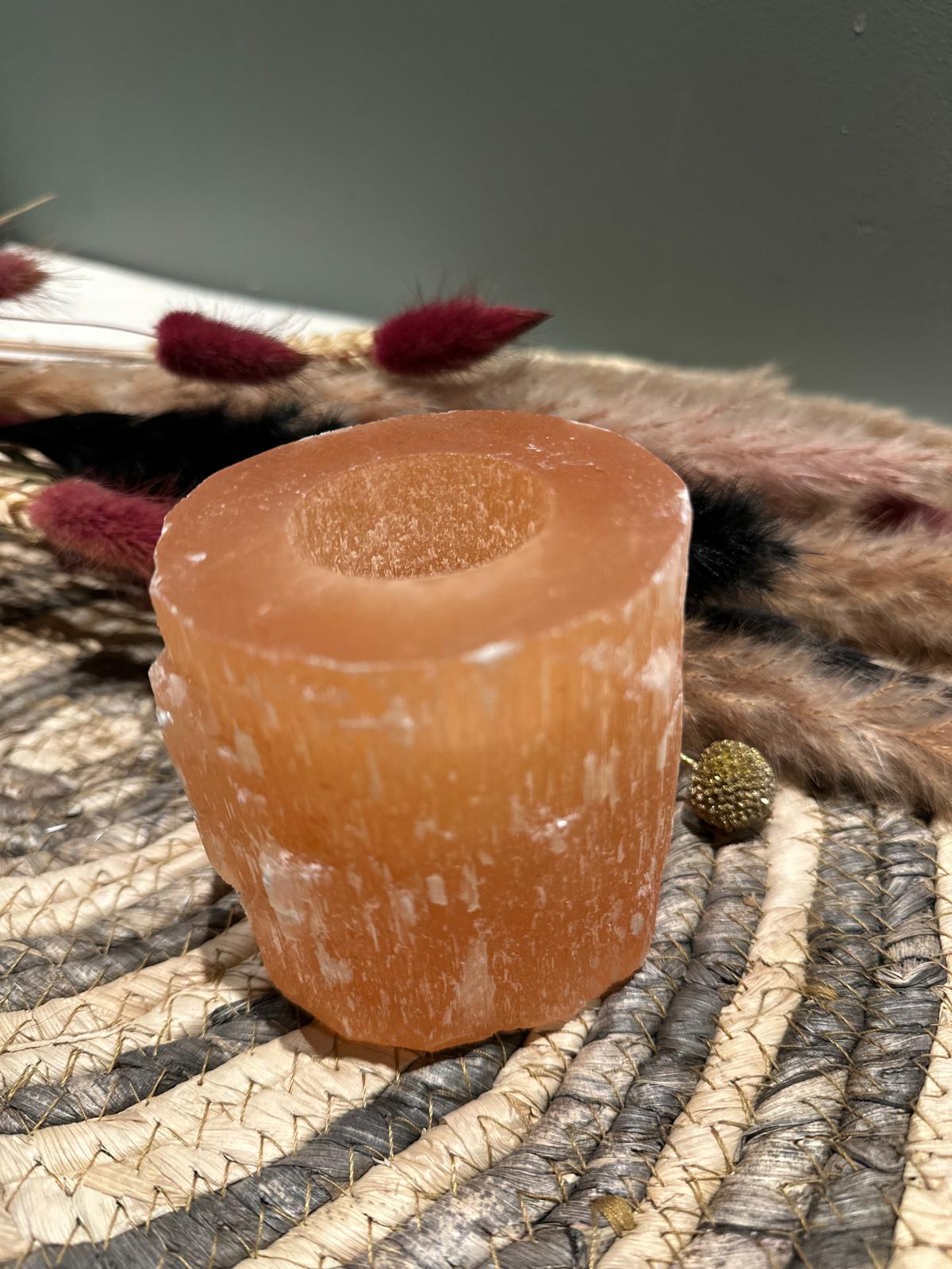 Oranje Seleniet Theelichthouder