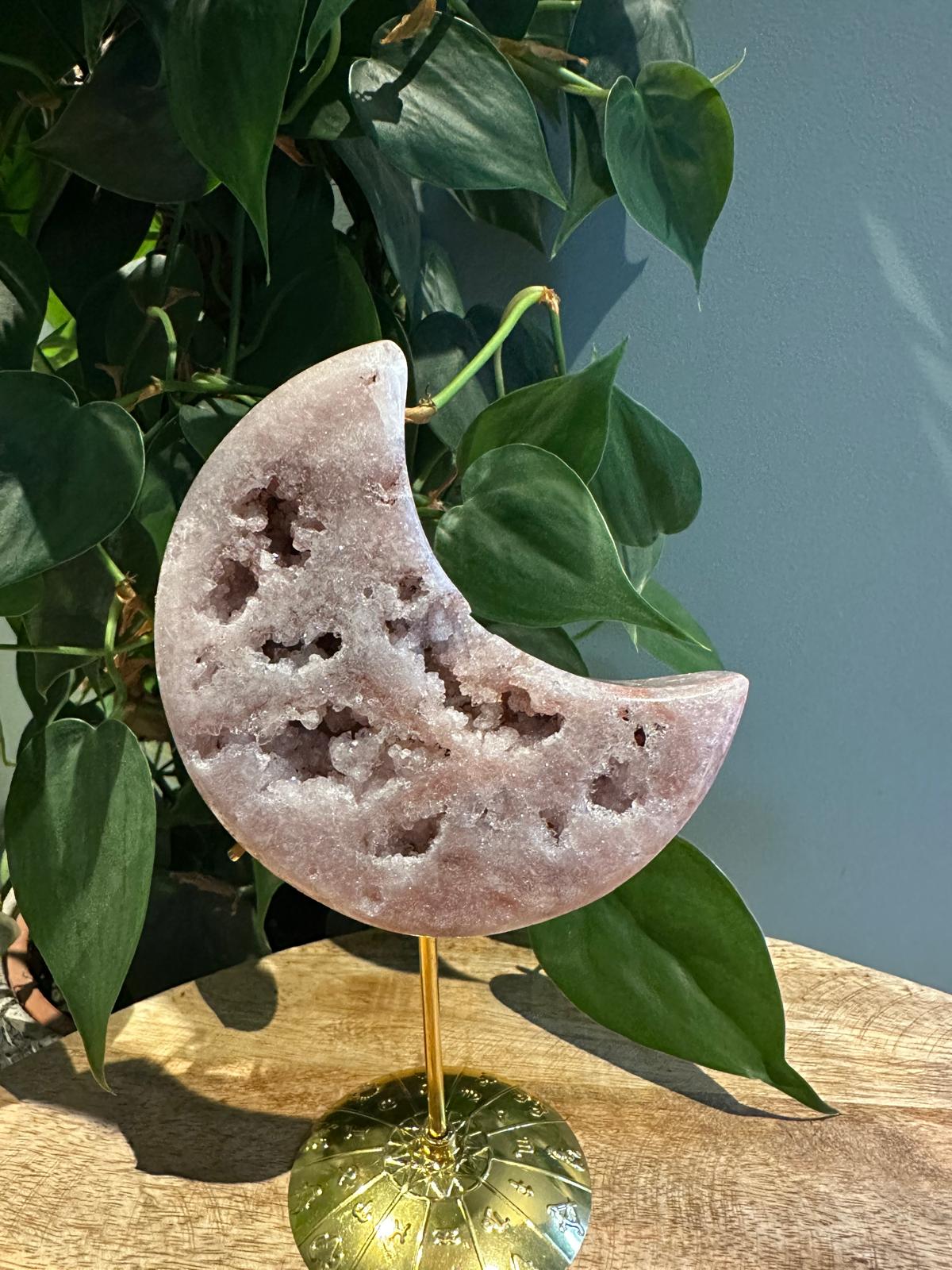 Roze Amethist Druzy Maan