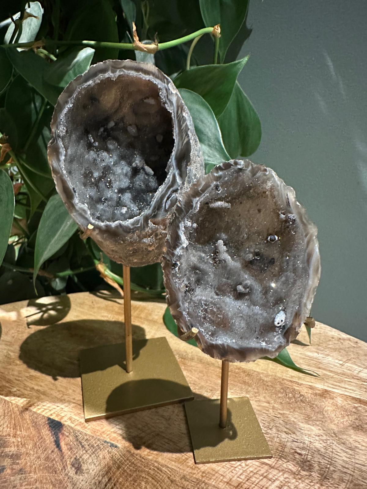 Geode Paartje met Gouden Standaard