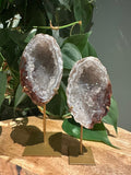 Geode Paartje met Goudkleurige Standaard