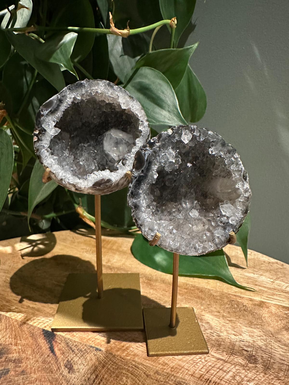 Geode Paartje met Gouden Standaard
