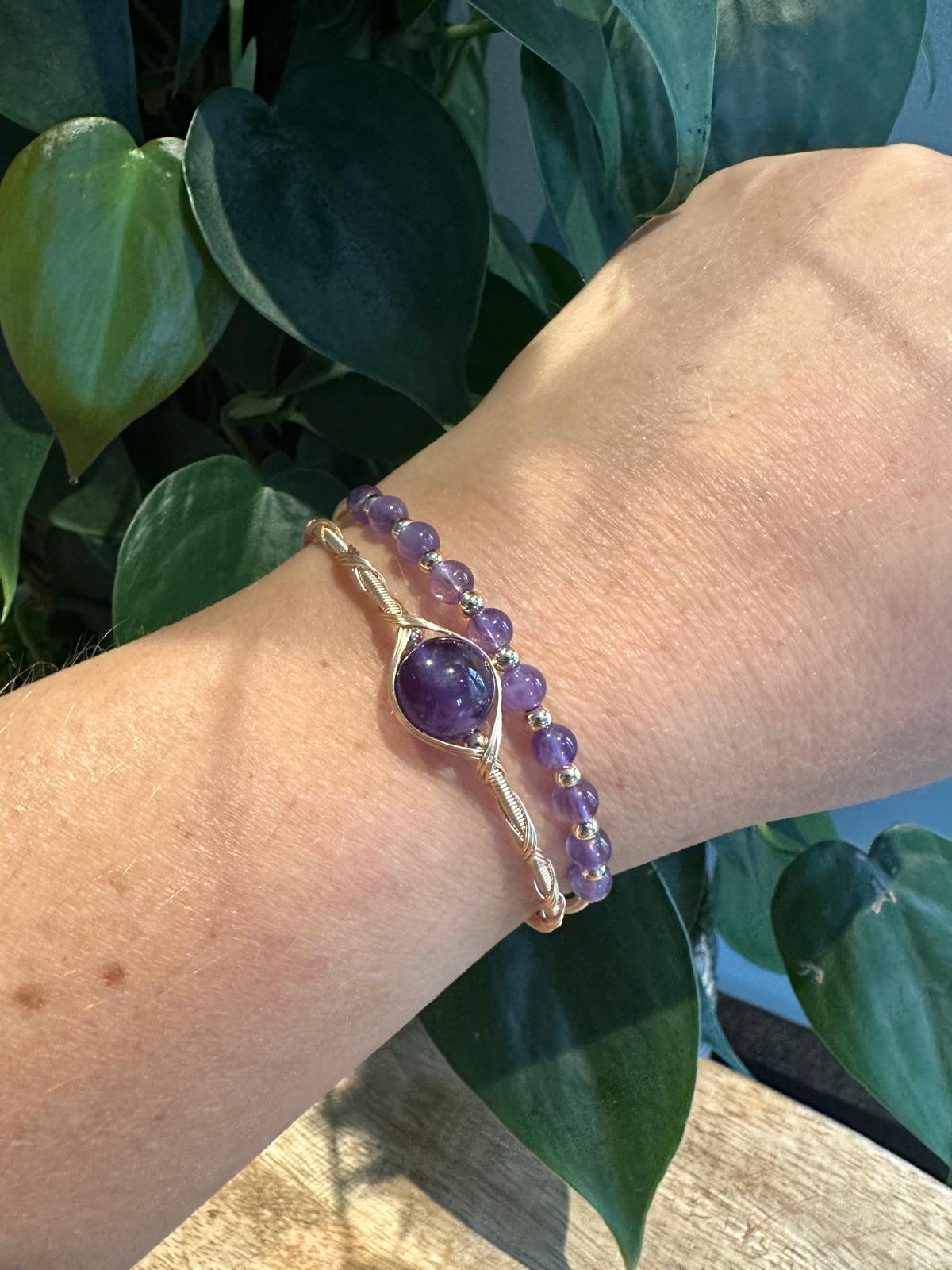 Amethist Armband verguld Goud